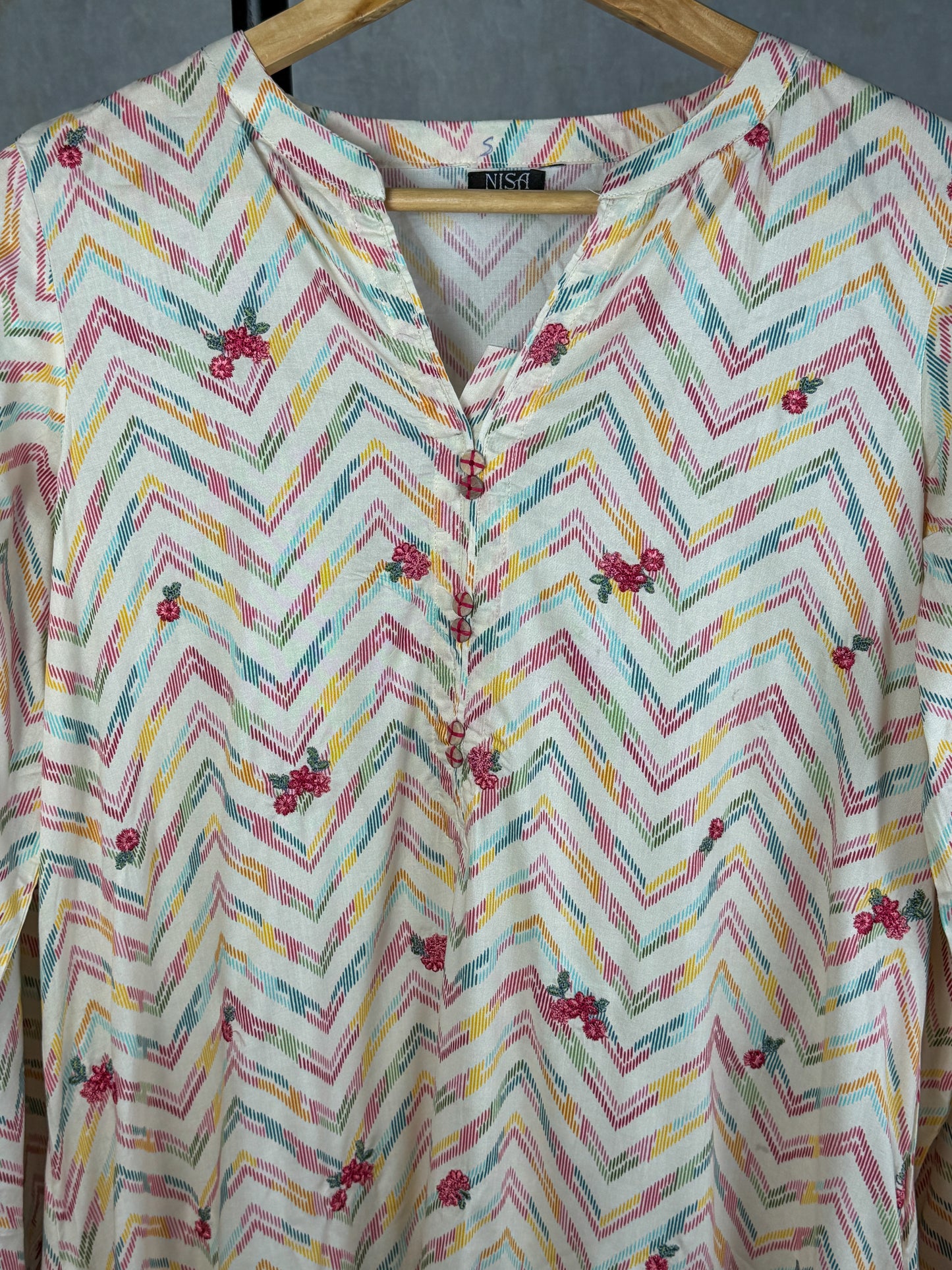 Pastel Zigzag - Stitched Shirt - Arabic Lawn